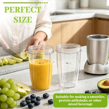 Balení 2 náhradních kelímků o objemu 24 oz pro mixéry o objemu 680 ml, náhradní díly pro kelímky