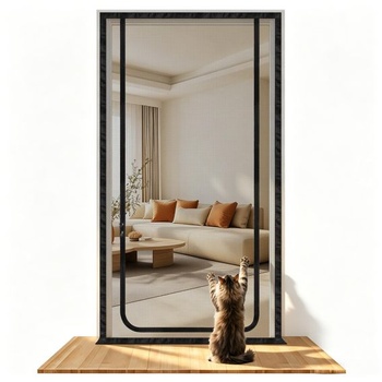 DBREAKS Sieťka pre mačky s mriežkou na balkónové dvere na zips 111 cm x 224 cm čierna Vhodná veľkosť