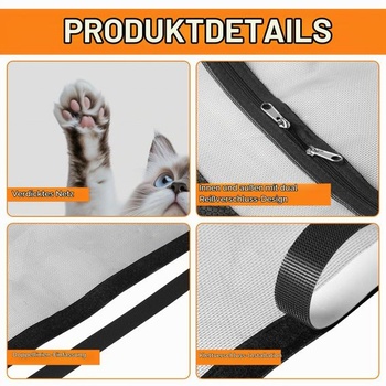 DBREAKS Sieťka pre mačky s mriežkou na balkónové dvere na zips 111 cm x 224 cm čierna Vhodná veľkosť