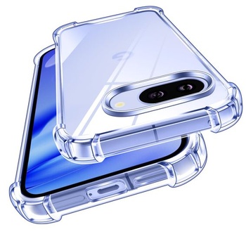 Priehľadné puzdro ivoler nežltne pre Google Pixel 9A s ochrannými rohmi odolnými proti nárazom,