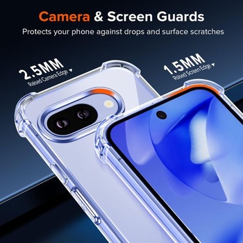 Průhledné pouzdro ivoler nežloutne pro Google Pixel 9A s ochrannými rohy odolnými proti nárazům,