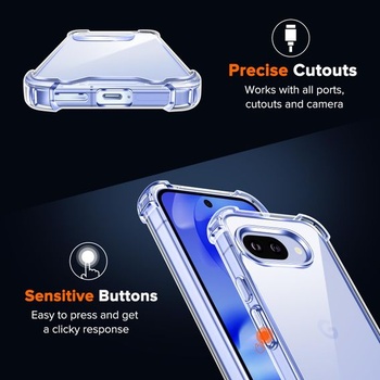 Průhledné pouzdro ivoler nežloutne pro Google Pixel 9A s ochrannými rohy odolnými proti nárazům,