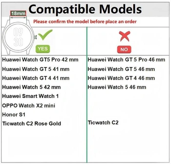 18mm náhradný remienok pre Huawei Watch GT 5 GT4 Pro 42 41mm, Honor S1, OPPO Watch X2 mini, Ticwatch