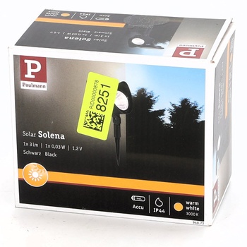 Paulmann 94873 Solárne LED bodové svetlo Solena IP44 3000K 2lm Čierne