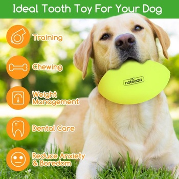 Nobleza Dog Ball, pískací ragbyový míč pro psy, zvuková hračka pro střední a velká plemena, vodní