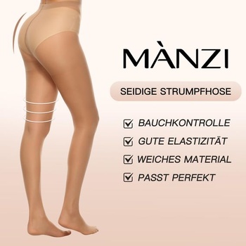 MANZI 6 párov dámskych priesvitných pančucháčov, nylonové pančucháče, 20 denier, hodvábne lesklé, XL,