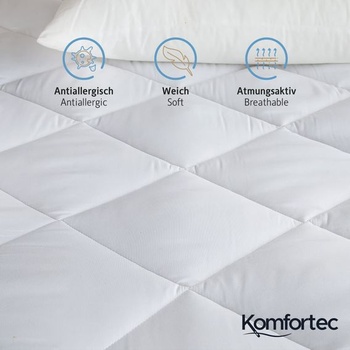 Chránič matraca Komfortec Soft 200x200 cm | Priedušný a mäkký poťah na matrac | Certifikácia Oeko-TEX