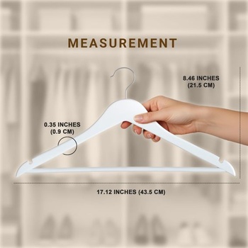 Utopia Home - Prémiové drevené ramienka na oblečenie (biele, balenie 20 kusov) Balenie 20 kusov biele