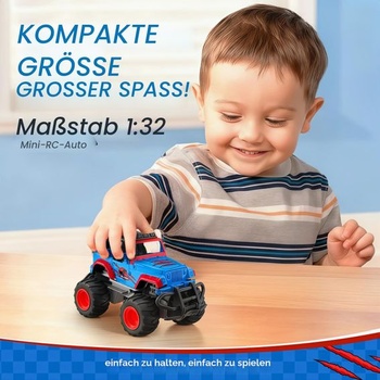 Tecnock Mini RC auto pre deti, diaľkovo ovládané auto 1:32 s batériou typu C, robustný mini RC