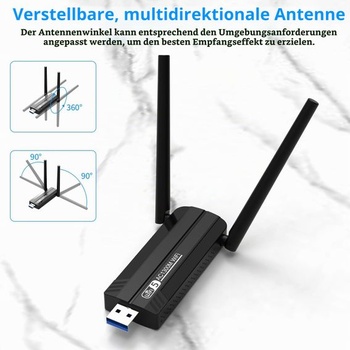 USB WLAN adaptér pre PC - internetový adaptér 1300 Mbps USB 3.0 dvojpásmový