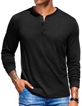 Pánské tričko s dlouhým rukávem COOFANDY Henley Shirt…