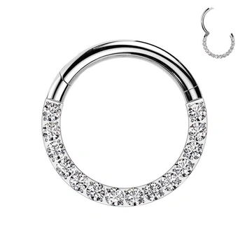 Piercing AWAKEN Titanový klikrový kroužek s krystaly Helix…