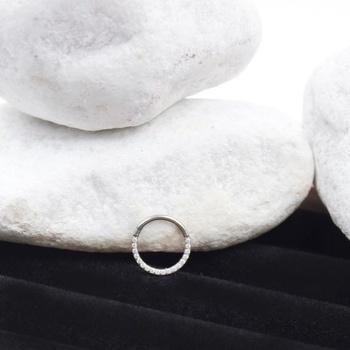 Piercing AWAKEN Titanový klikrový krúžok s kryštálmi Helix klikrový krúžok do nosa, tragus,