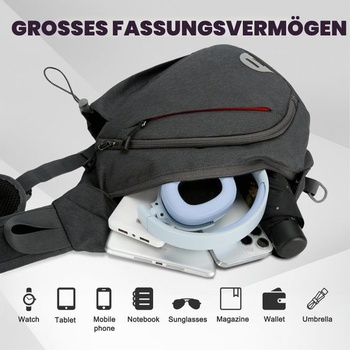 Batoh Aucuu Sling, malá náprsná taška, taška cez rameno, viacúčelová crossbody taška, crossbody