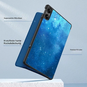 Pouzdro EasyAcc pro Redmi Pad Pro 12,1 palce 2024 z PU kůže s funkcí stojánku, modrá, hvězdná obloha