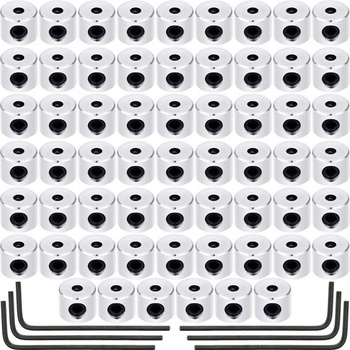 Leinuosen 60dielne držiaky na perá, strieborná farba, 6 x 5 mm