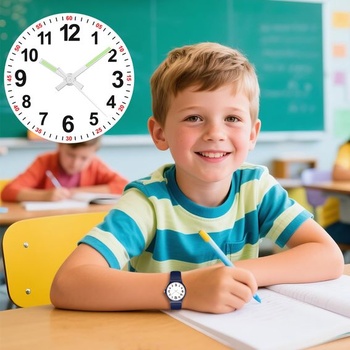Detské hodinky, vodotesnosť 30M, mäkký TPU remienok, tmavo modré