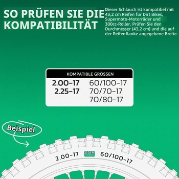 17-palcová duša MoovMoov pre pneumatiky 60/100-17, 70/70-17, 70/80-17, 2.00-17 a 2.25-17 - Pre