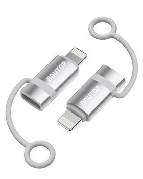 BOUTOP 2 kusy 36W USB-C na Lightning adaptér [certifikovaný MFi] strieborný
