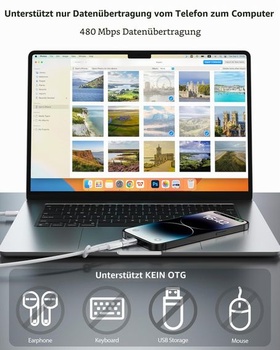 BOUTOP 2 kusy 36W USB-C na Lightning adaptér [certifikovaný MFi] strieborný