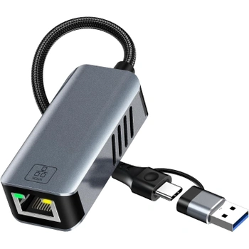 USB-C na RJ45 adaptér Pubiohs stříbrný
