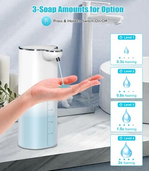 Automatický nástěnný dávkovač mýdla, Gcstnn 400ml dávkovač tekutého mýdla, nabíjení přes USB-C,