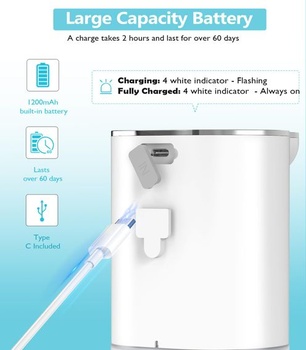 Automatický nástenný dávkovač mydla, Gcstnn 400ml dávkovač tekutého mydla, nabíjanie cez USB-C,