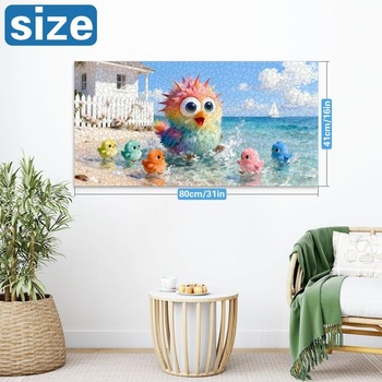 Reofrey 1000dílné puzzle - Ocean Chick Party, speciální tvar puzzle pro dospělé, 41x80cm, nemožné