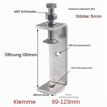 Kovová C-zvierka, drevoobrábacia C-zvierka so širokým rázvorom čeľustí (130 mm), 2 kusy