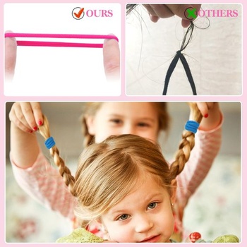 100 gumiček do vlasů pro dívky, 4,3 cm velké bezešvé barevné elastické gumičky do vlasů pro ženy s