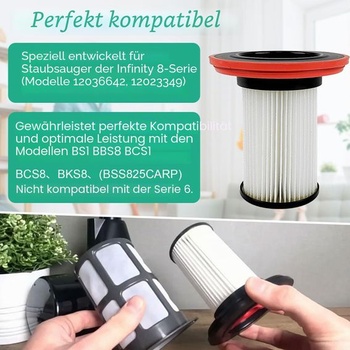 3dielna sada filtrov do vysávača kompatibilná s Bosch Unlimited Gen 2 Series 8, plastový materiál, sa
