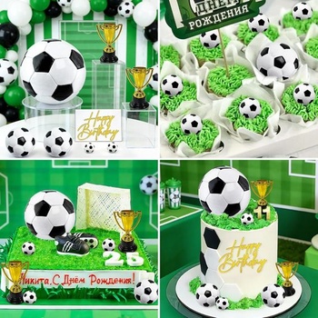 Súprava na zdobenie futbalovej torty, zdobenie futbalovej torty s ozdobou na futbalovú tortu, trofej,