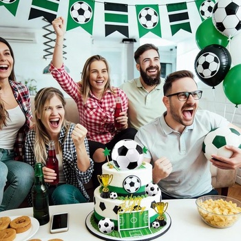Súprava na zdobenie futbalovej torty, zdobenie futbalovej torty s ozdobou na futbalovú tortu, trofej,