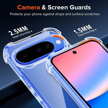 Priehľadné puzdro ivoler, nežltne, pre Google Pixel 10/9 / Pixel 10 Pro/Pixel 9 Pro s