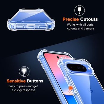 Priehľadné puzdro ivoler, nežltne, pre Google Pixel 10/9 / Pixel 10 Pro/Pixel 9 Pro s