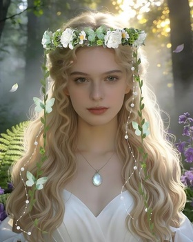 Kvetinová koruna, motýlia čelenka, elf, čelenka lesného elfa, koruna, kostým víly pre ženy,