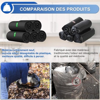 Pytle na odpadky XUXRUS, 10 l, 120 kusů, malé černé pytle na odpadky, do koupelny, domácnosti a