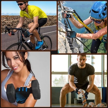 MTB rukavice s polprstovou podrážkou Letné cyklistické rukavice Cyklistické rukavice XL Modré