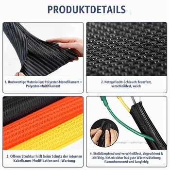 Kabelový plášť Flintronic, 3M samouzavírací kabelový plášť, flexibilní tkaný kabelový plášť, správa