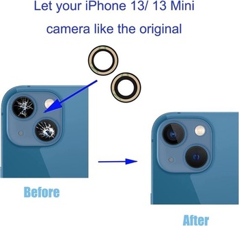 Šošovka zadnej kamery 13/13 Mini, Náhrada za sklo zadnej kamery pre iPhone 13/iPhone 13 Mini s