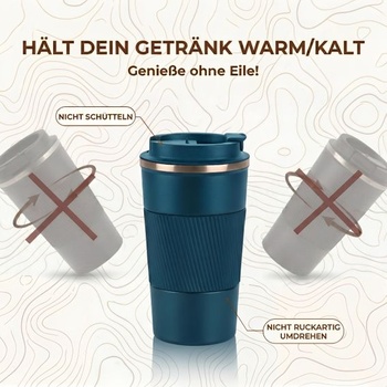 Termohrnek na kávu 510 ml - Izolovaný cestovní hrnek na kávu a čaj - Termohrnek na kávu s víkem do