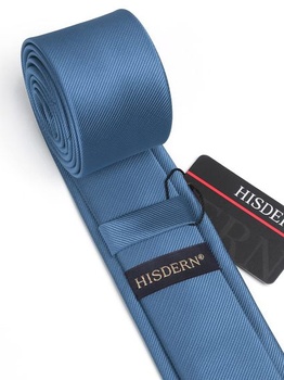 Pánská kravata HISDERN, úzký střih, jednobarevná hedvábná kravata pro muže, klasické formální