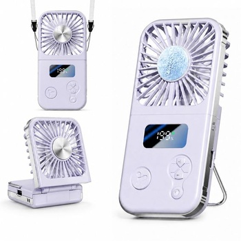 Ručný ventilátor s chladiacou doskou, prenosný mini ventilátor s batériou, 5 rýchlostí vetra,