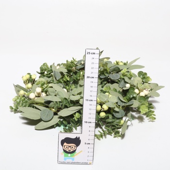 Eukalyptový veniec na vchodové dvere, 50 cm/20 palcov zelený jarný/letný veniec, realistická umelá