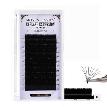 Arison Lashes Easy Fan Lashes predlžovacie riasy 0,05 mm C-Curl 13-16 mm zmiešaná dĺžka, samonavíjacia