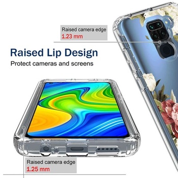 Ochranný kryt pre Redmi Note 9/Redmi 10X 4G s tvrdeným sklom - puzdro s kvetinovým vzorom,