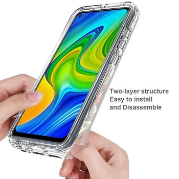 Ochranný kryt pre Redmi Note 9/Redmi 10X 4G s tvrdeným sklom - puzdro s kvetinovým vzorom,
