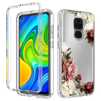 Ochranný kryt pre Redmi Note 9/Redmi 10X 4G s tvrdeným sklom - puzdro s kvetinovým vzorom,