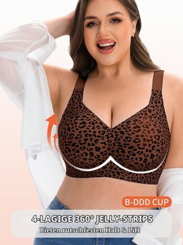 Dámska podprsenka bez kostíc HOWIN pre veľké prsia, silná opora, želé podprsenka, push-up, XXL,