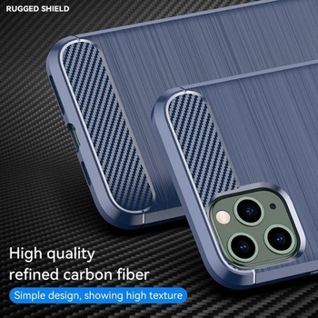 Ochranný kryt pre iPhone 11 Pro Max, ultratenký kryt s imitáciou uhlíkových vlákien s mäkkými TPU